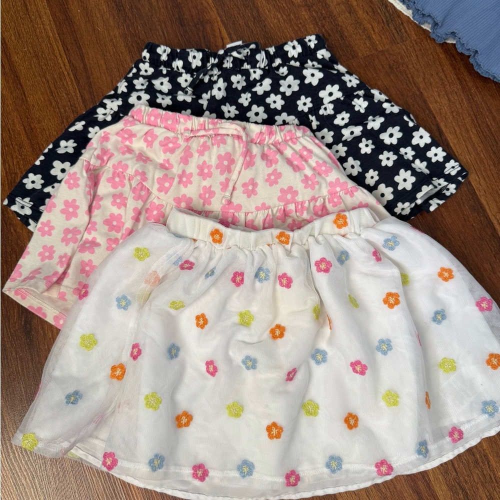 Colorful Floral Skirt Trio